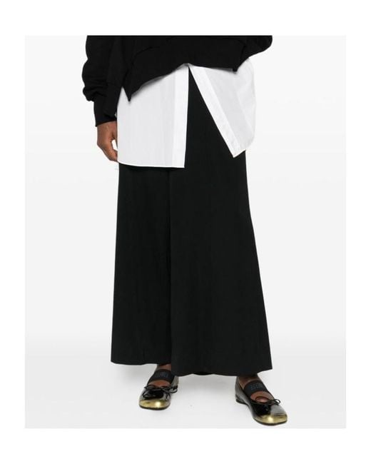 Yohji Yamamoto Black Gabardine Asymmetry Baggy Pants