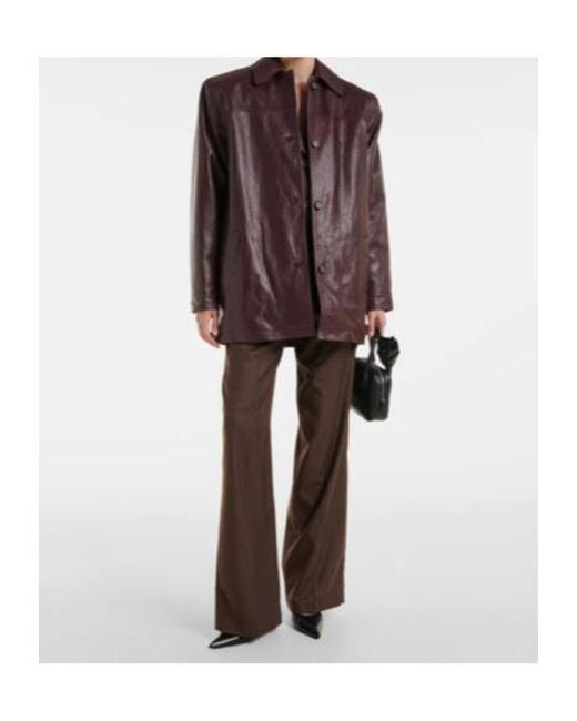 Magda Butrym Brown Oversized Leather Jacket