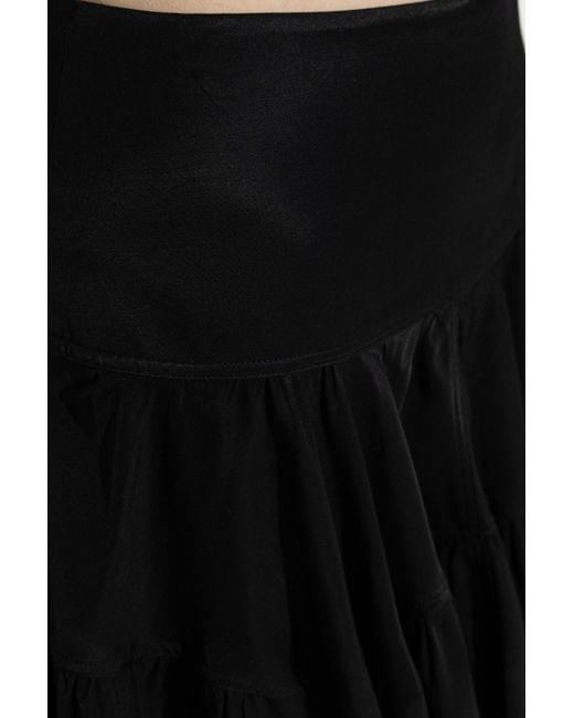 IRO Black Pleated Midi Skirt