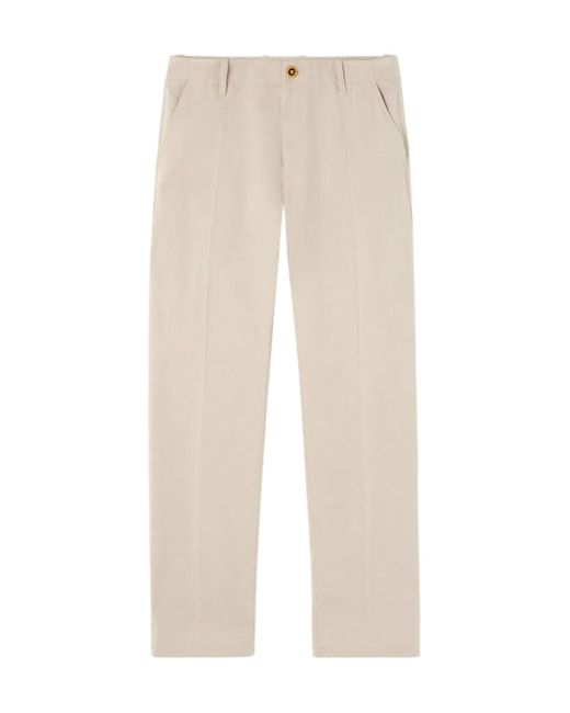 Versace Natural Logo-Embroidered Straight-Leg Trousers for men