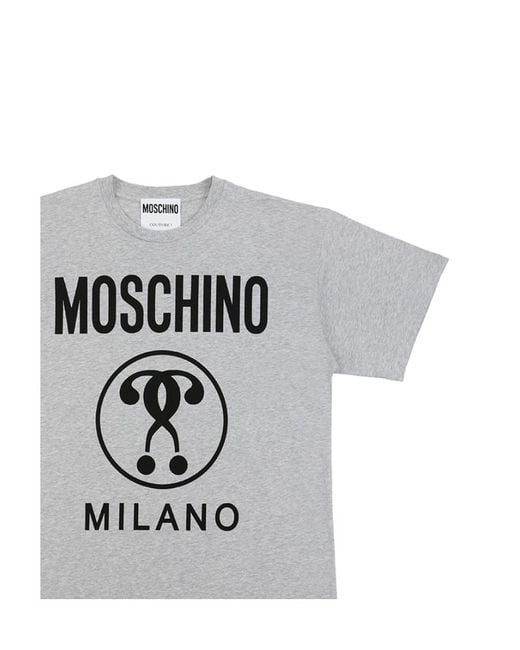 Moschino White Question Mark Logo Printed T-Shirt