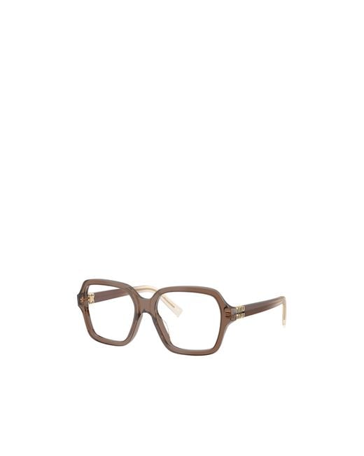 Miu Miu White Eyewear Square Frame Glasses