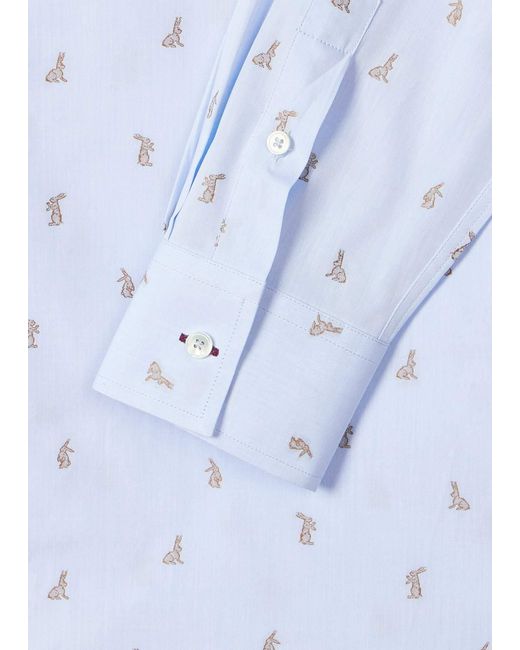 Paul Smith Blue Rabbit Print Shirt for men