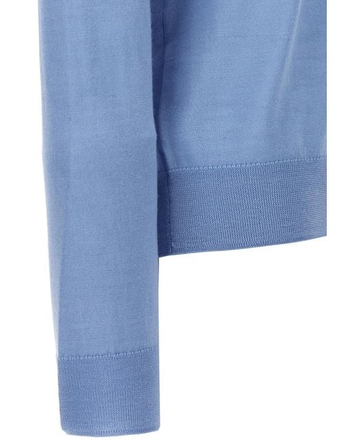 P.A.R.O.S.H. Blue Linfa Fine-Knit Jumper