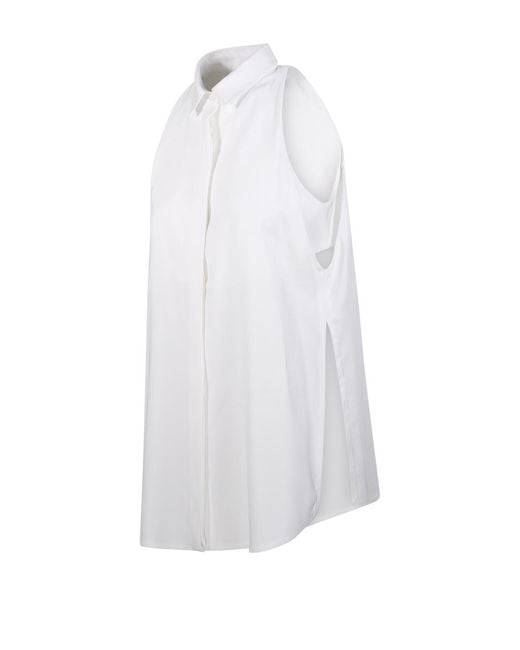 DARKPARK White Sleeveless Long Shirt Top