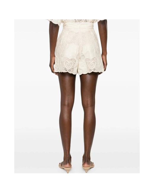 Zimmermann Natural Wanderlust Tuck Shorts