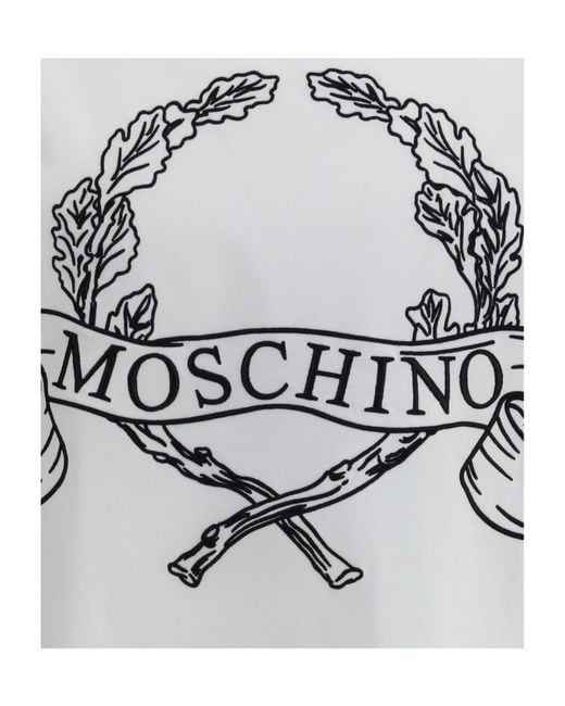 Moschino Gray Logo Print Short Sleeve T-Shirt for men