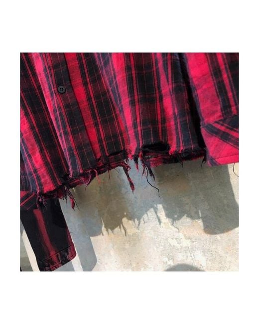 Marcelo Burlon Red Check Print Shirt for men