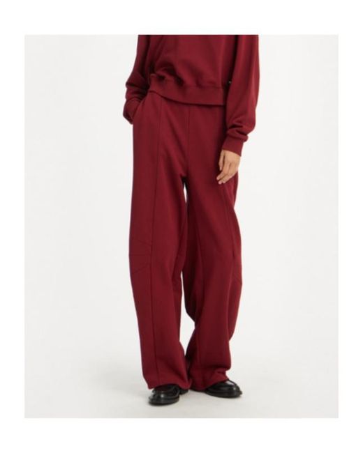 ROTATE BIRGER CHRISTENSEN Red Terry Back Sweatpants