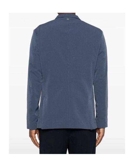 Herno Blue Notched-Lapel Blazer for men