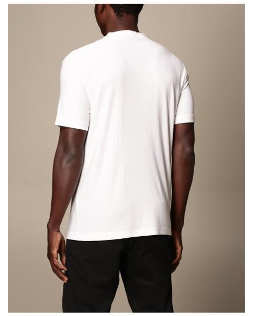 Giorgio Armani White Logo Print T-Shirt for men