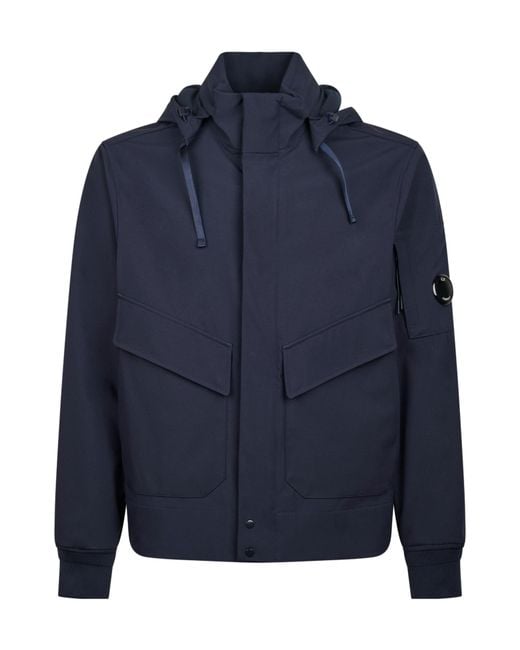 C P Company Black Lens-Detail Hooded Jacket for men