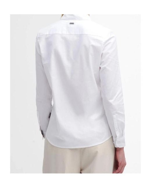 Barbour White Collared Button-Up Shirt