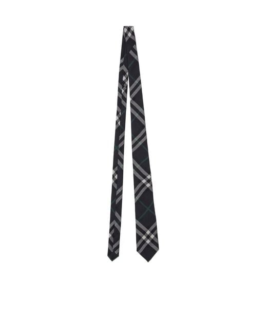 Burberry White Nova Check Pointed-Tip Tie for men