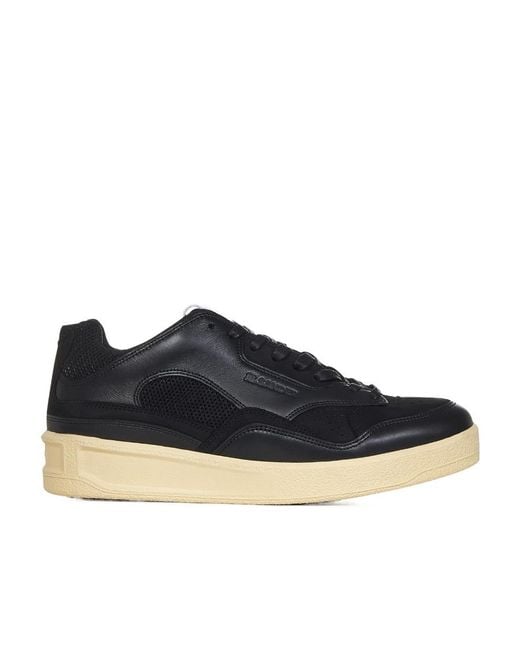 Jil Sander Blue Panelled Low-Top Sneakers for men