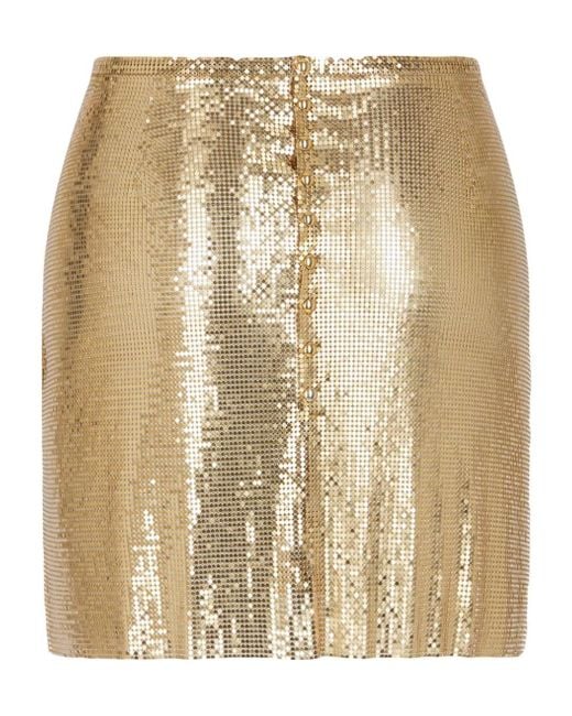 Rabanne Natural Rabanne Sequined Mini Skirt