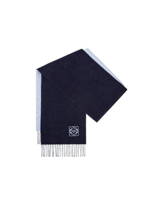 Loewe Blue Anagram Embroidered Scarf