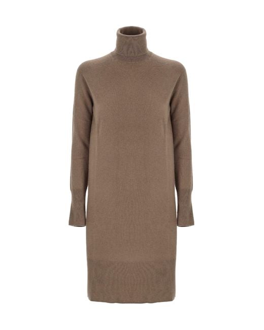 Joseph Brown Turtleneck Knit Dress