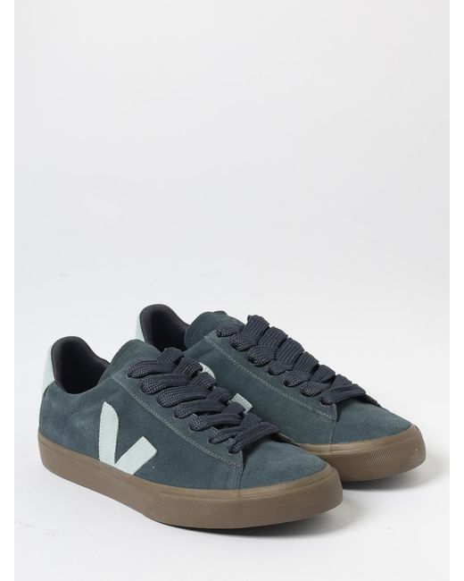 Veja Blue Campo Round Toe Lace-Up Sneakers for men