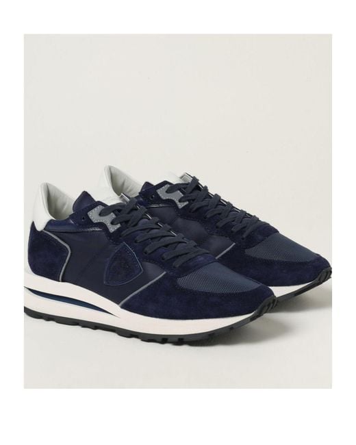 Philippe Model Blue Lace-Up Casual Sneakers for men