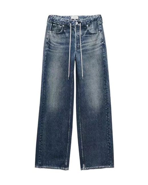 Rag & Bone Blue Rb Miramar Drawstring Wide-Leg Pant