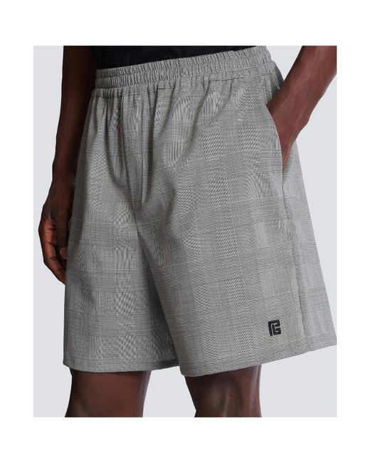 Balmain Gray Relaxed Shorts for men