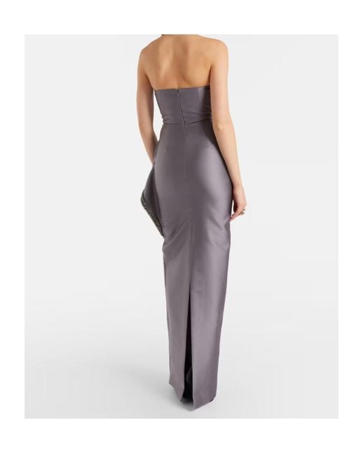 Roland Mouret Purple Taffeta Crystal-Embellished Gown