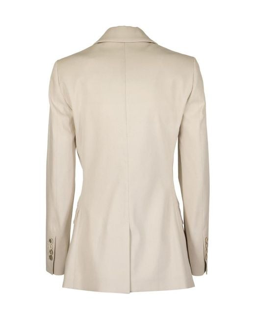 Brunello Cucinelli Natural Silk Single-Breasted Fitted Blazer