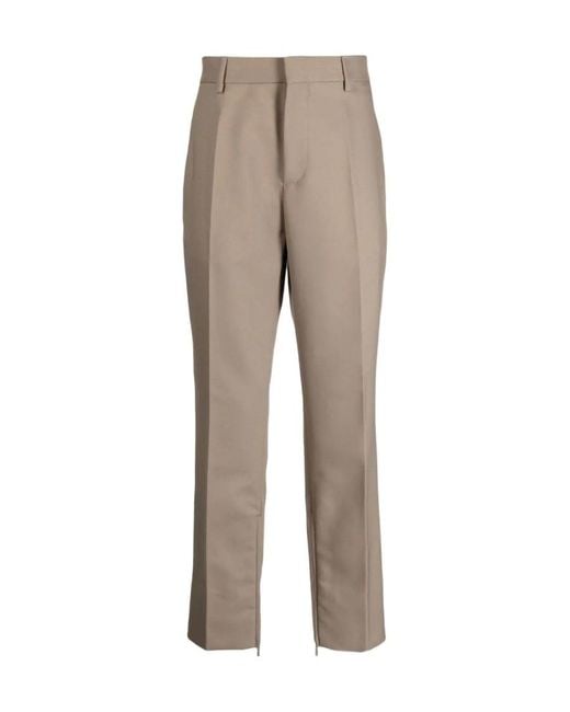 Off-White c/o Virgil Abloh Gray Zip-Detail Cotton Tailored Trousers for men