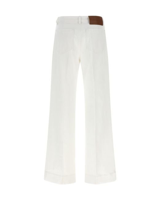 Victoria Beckham White Alina High-Waist Flared Jeans