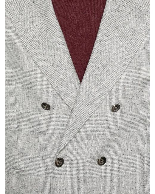 Brunello Cucinelli Gray Double-Breasted Suit for men