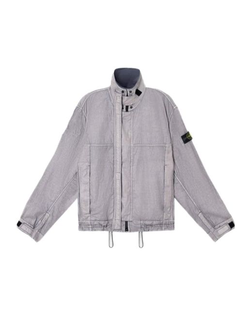 Stone Island Gray Raw Plated-Ovd Jacket for men