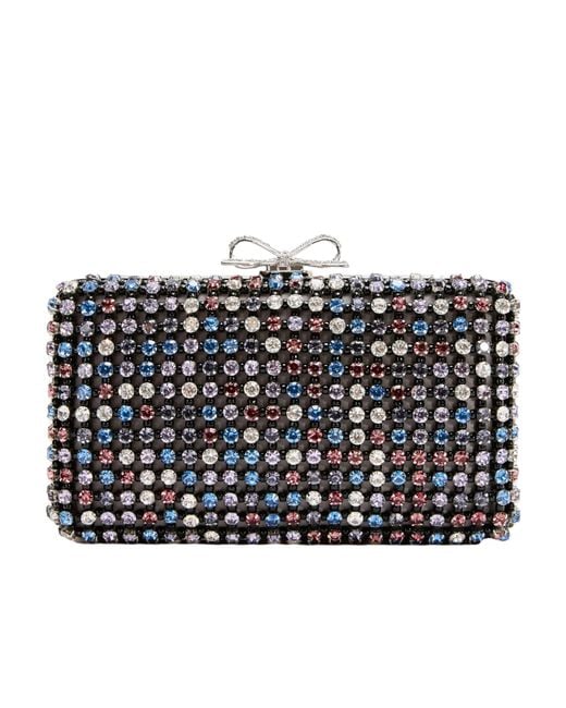 Self-Portrait Black Chainmail Crystal-Embellished Mini Clutch Bag