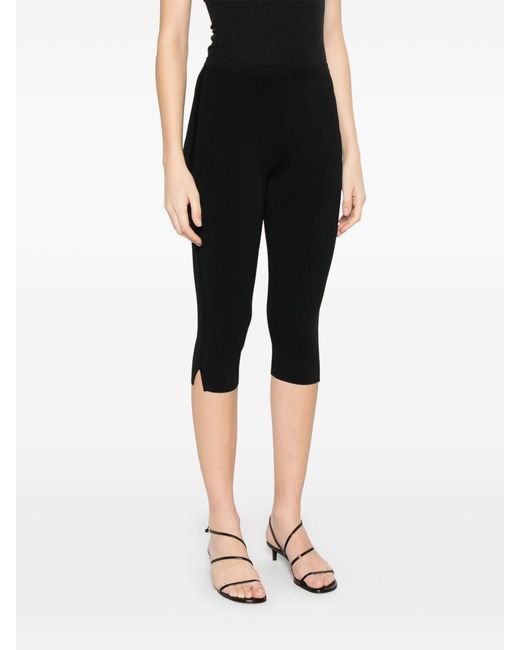 Totême  Black Compact Knit Capri Trousers