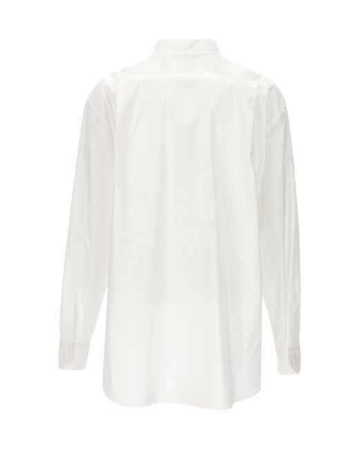 Moschino White Poplin Collared Short-Sleeve Shirt