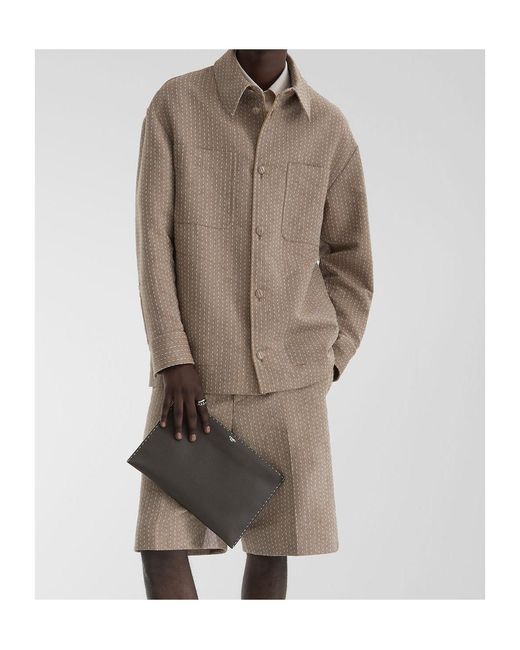 Fendi Natural Single-Breasted Go-To Jacket for men