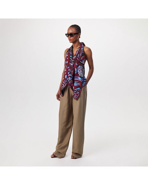 Bottega Veneta Blue Fish Silk Twill Top