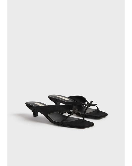 Totême  White Totême Bow-Detailed Slip-On Sandals