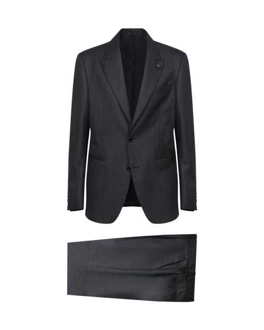 Lardini Black Single Breasted Two-Piece Suit for men