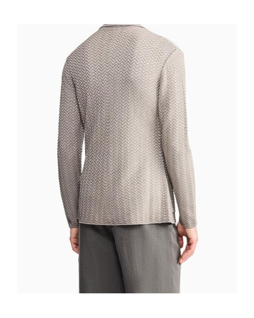 Giorgio Armani Gray Chevron Knit Jacket for men