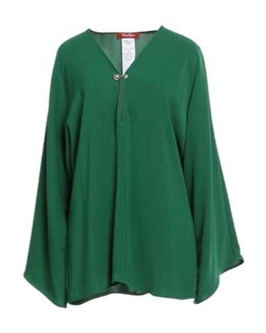 Max Mara Green Solid Color Long-Sleeve Shirt