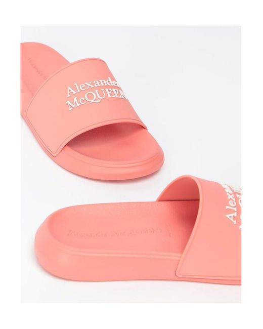 McQueen Pink Logo Pool Slides