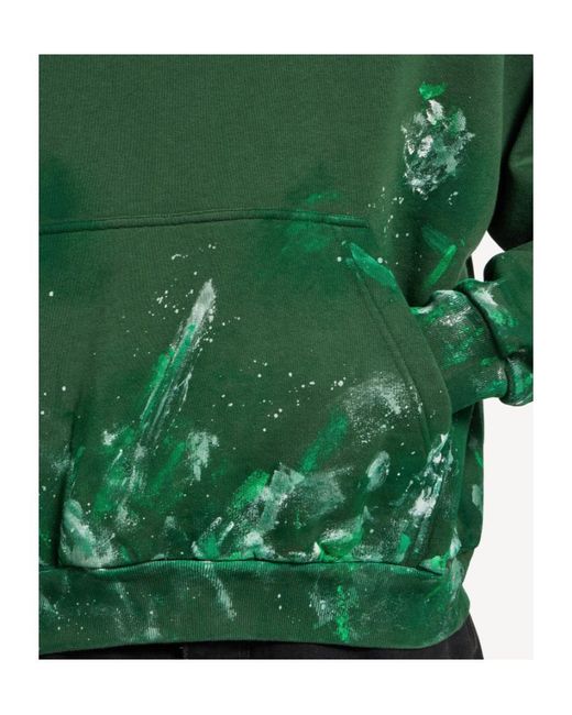 Balenciaga Green Paint Splatter Medium Fit Hoodie for men