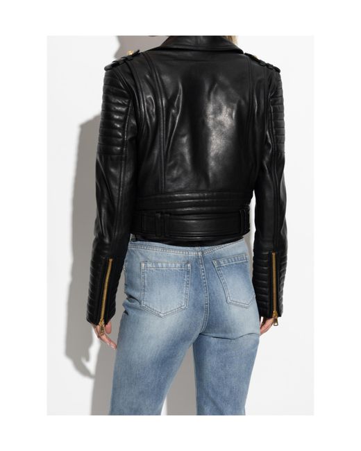 Balmain Black Leather Jacket