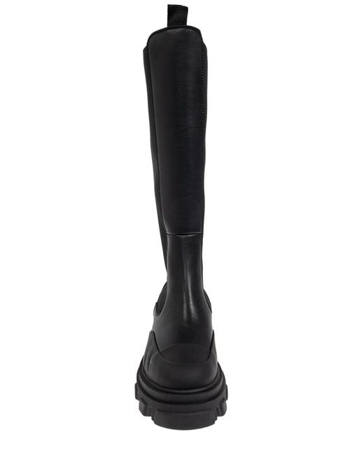 Ganni Black Chelsea High Leather Boots