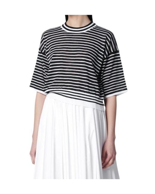 Roberto Collina Black Striped T-Shirt