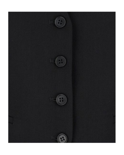 P.A.R.O.S.H. Black Vest With Button Closure