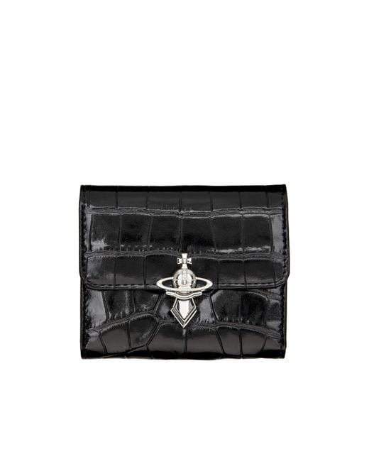 Vivienne Westwood Black Embossed Flap Wallet