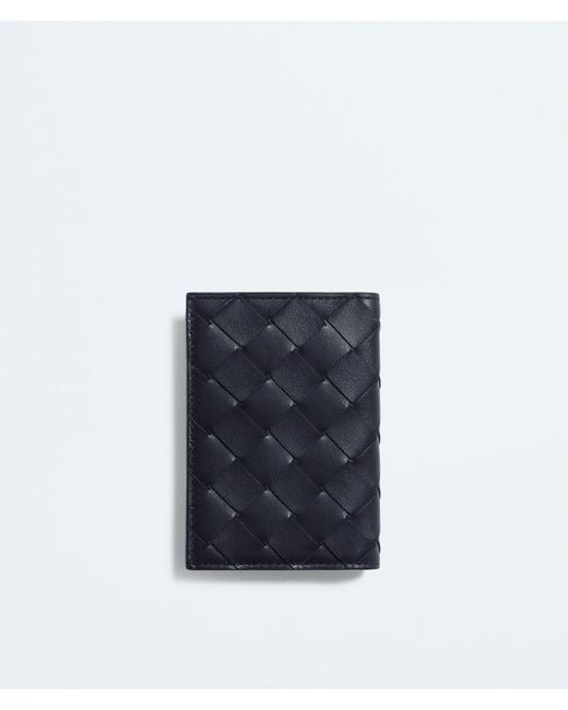 Bottega Veneta Blue Intrecciato Flap Card Case for men