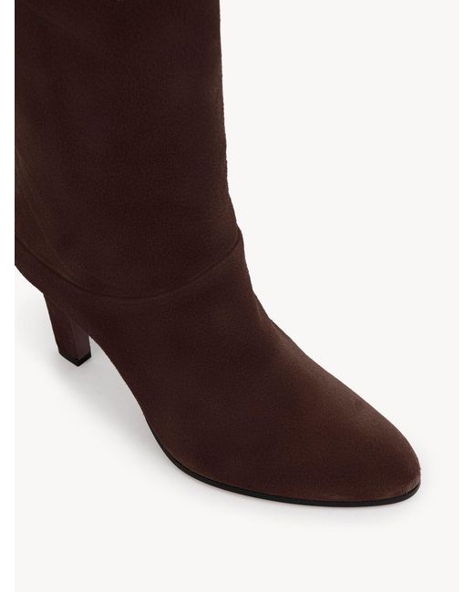 Chloé Brown 85Mm Eve Suede Over-The-Knee Boots